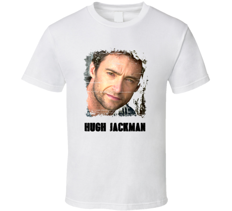 Hugh Jackman Male Actors Cool Grunge Look T shirt