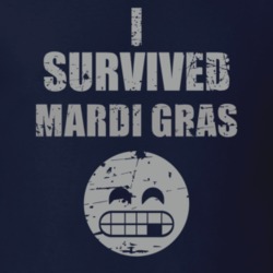I Survived New Orleans Mardi Gras Festival Fun Party Worn Look T Shirt 18957106