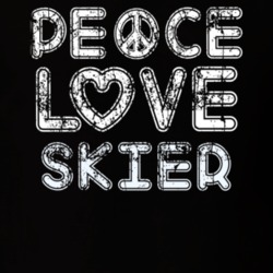 Peace Love Skier Cool Boat Lover Fun Worn Look Summer T Shirt 18958498