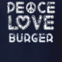 Peace Love Burger Cool Boat Lover Fun Worn Look Summer T Shirt 18958626