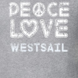 Peace Love Westsail Cool Boat Lover Fun Worn Look Summer T Shirt 18958641