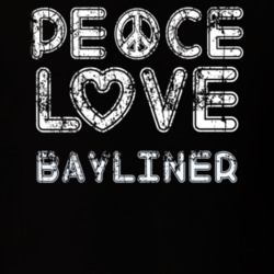 Peace Love Bayliner Cool Boat Lover Fun Worn Look Summer T Shirt 18959402