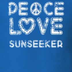 Peace Love Sunseeker Cool Boat Lover Fun Worn Look Summer T Shirt 18959418