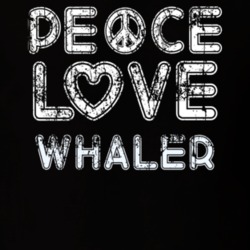 Peace Love Whaler Cool Boat Lover Fun Worn Look Summer T Shirt 18959511