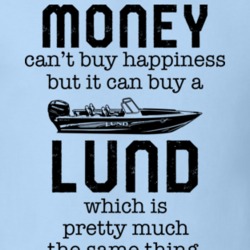Money Can't Buy Happiness But It Can Buy A Lund Funny Boating Boat Fan T Shirt 36541885