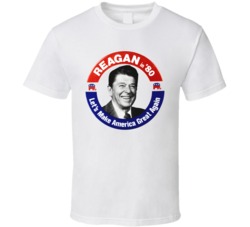 Reagan In 80 Let's Make America Great Again Presidents Day Fan Shirt 35413491