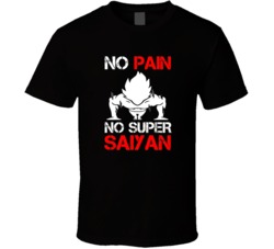 No Pain No Super Saiyan Dragon Ball Z Workout Gym Fitness Training Tshirt 35725627
