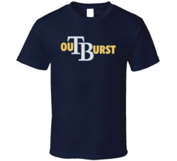 Out Burst Tampa Bay Rays Baseball Parody Logo Fan T Shirt 36090309