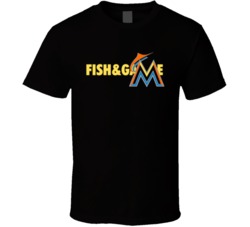 Miami Marlins Fish And Game Parody Logo Baseball Fan T Shirt 36092876
