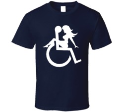 Adult Sex Humor Funny Handicap Wheel Chair Sex Logo Fan T Shirt 36571264