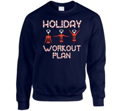 Holiday Workout Plan Funny Ugly Christmas Sweater Crewneck Sweatshirt 36601020