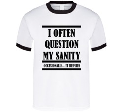 I Often Question My Sanity Occasionally It Replies Funny Adult Humour Mental Health T Shirt 37170729