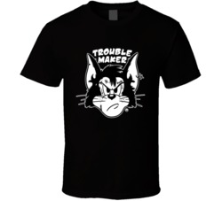 Trouble Maker Funny Cat Cartoon Badass Summer T Shirt 37462357