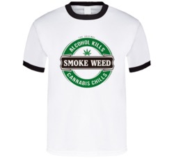 Smoke Weed Alcohol Kills Cannabis Chills Cool 420 Smoking Weed Fan Italian Stallion Rocky Balboa Funny Boxing Sports Fan T Shirt 37493350