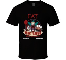 Eat Krusty Burgers Simpsons Clown Funny It Parody Halloween Graphic Tee T Shirt 37493413