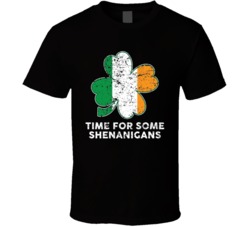 Time For Some Shenanigans Funny St Patricks Day Drinking Graphic T Shirt 37531029