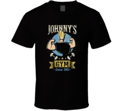 Johnnys Gym Johnny Bravo Funny Cartoon Gym Fitness T Shirt 37709608