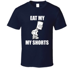 Eat My Shorts Bart Simpson Funny Cartoon Graphic White T Shirt 37740854