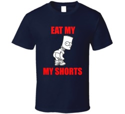 Eat My Short Bart Funny Cartoon Red Graphic T Shirt 37740857
