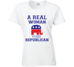 A Real Woman Votes Republican American Politics Rally Election President Usa Ladies T Shirt 37765349