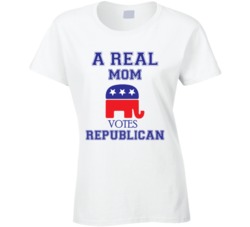 A Real Mom Votes Republican American Politics Rally Election President Usa Ladies T Shirt 37765350