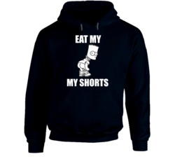 Eat My Short Bart Funny Cartoon Graphic White Hoodie 37843886