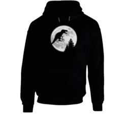 Funny Trex Et Parody Bike Over Moon Funny Dinosaur Hoodie 37843968