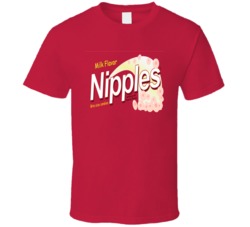 Funny Milk Flavour Nipples Parody T Shirt 37846756