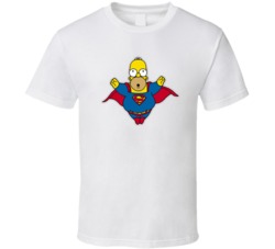 Homer Simpson Superman Parody Funny Dark Lips Retro Graphic T Shirt 37869689
