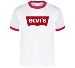 Elvi's Elvis Funny Levis Logo Parody T Shirt 37971851