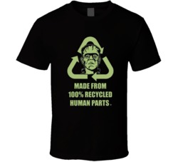 Frankenstein Made From 100% Recycled Human Parts Funny Halloween T Shirt 37971863