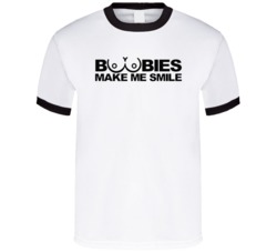 Boobies Make Me Smile Funny Adult Humor Fan T Shirt 37987278