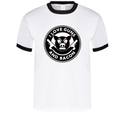 I Love Guns And Bacon Funny Adult Humor Fan T Shirt 37987289