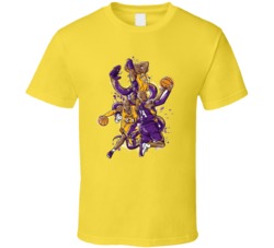 Kobe Bryant Action Shots Graphic Art Lakers Basketball Fan T Shirt 37987317