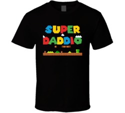 Super Daddio Funny Fathers Day Mario Parody Fan T Shirt 37994576