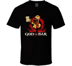 God Of Bar Funny Homer Simpson God Of War Parody Fan T Shirt 38043389