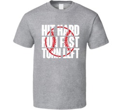 Hit Hard Run Fast Turn Left Baseball Fan Inception Poster Cool Movie Fan T Shirt 38237028