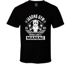 Jason's Gym Train Like A Maniac Friday The 13th Workout Funny T Shirt 38285396