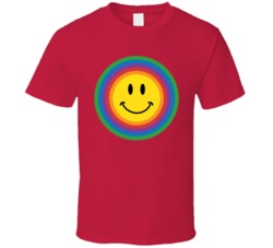 Colourful Smiley Face Graphic Art T Shirt 38319553