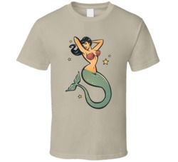 Mermaid Pin Up Girl Cool Graphic T Shirt 38325576