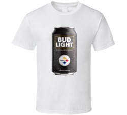 Bud Light Pittsburgh Football Steelers Beer Can Fan T Shirt 38338434