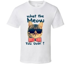 What The Meow You Doin Cat Animal Lover Funny Parody Graphic T Shirt 38338439