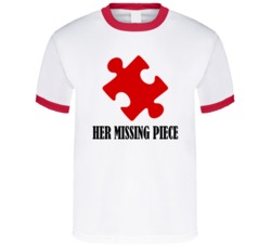 Her Missing Piece Funny Love Relationship Boyfriend Girlfriend Valentine Fan T Shirt 38347931