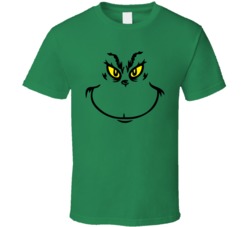The Grinch Face Funny Graphic Movie Cartoon Fan The Grinch Who Stole Christmas T Shirt 38347946
