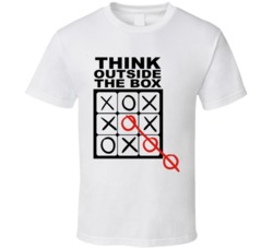 Think Outside The Box Funny Tic Tac Toe Parody T Shirt 38347980