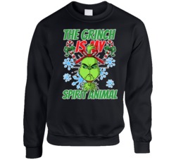 The Grinch Is My Spirit Animal Ugly Christmas Sweater Crewneck Sweatshirt 38353855