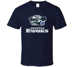 Seattle Ewoks Funny Seahawks Parody Logo Sports Fan Sci Fi Football T Shirt 38383037