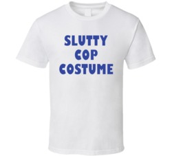 Slutty Cop Costume Funny Halloween Graphic T Shirt 38398290