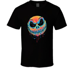 Jack The Skeleton Nightmare Before Christmas Colourful Face Graphic T Shirt 38412740