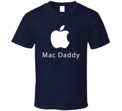 Mac Daddy Funny Apple Parody Logo Fathers Day Dudes Bros T Shirt 38426414